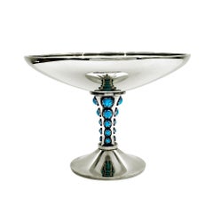 1950´s Sterling Silver Cup, turquoise enamels, Baguès - Spain