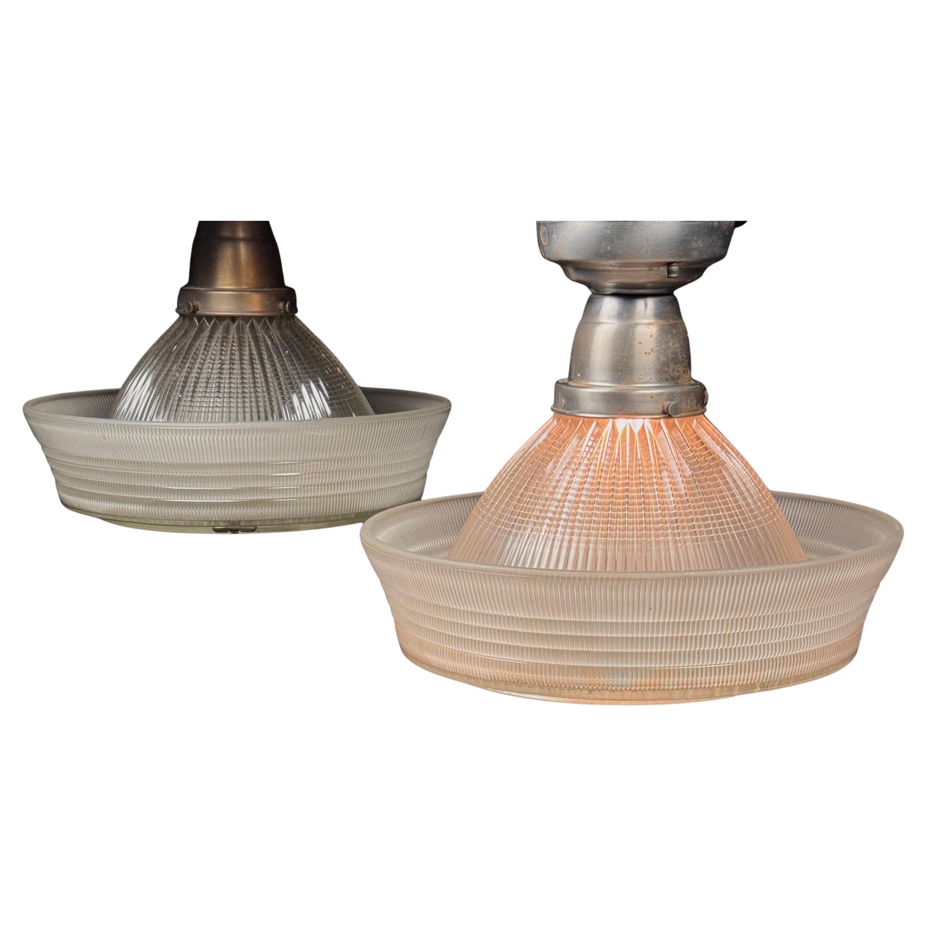 1950 sailor hat holophane industrial lights For Sale
