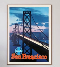 1950 Santa Fe Railway, San Francisco Original Vintage Poster