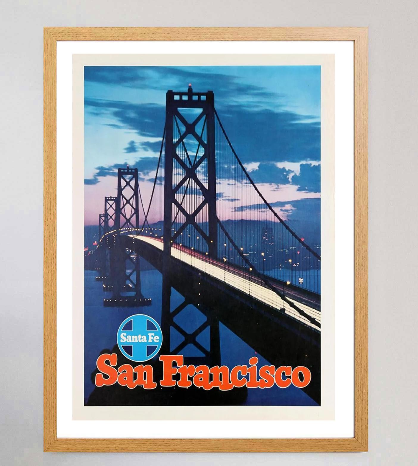 American 1950 Santa Fe Railway, San Francisco Original Vintage Poster For Sale