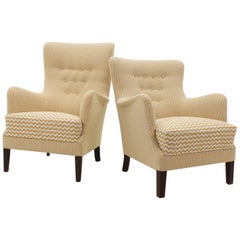 Vintage 1950 Scandinavian Lounge Chairs, Set of 2