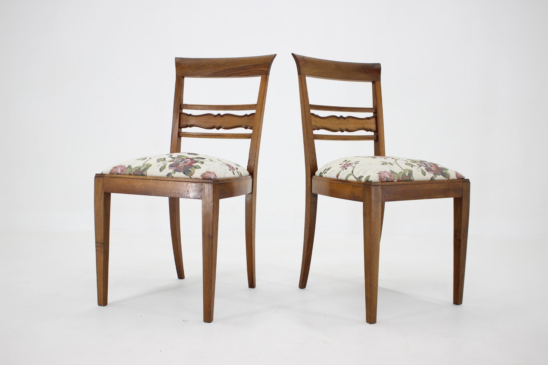 Mid-20th Century 1950 Set of Two Antique Side Chairs, Czechoslovakia For Sale