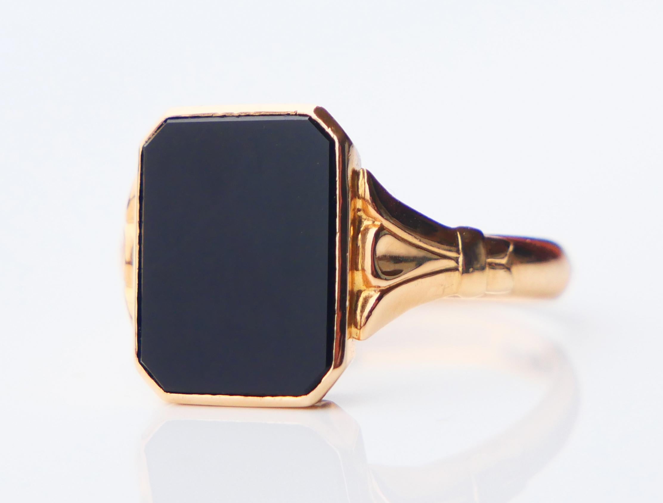 Anello Signet Men 1950  Onice naturale ct in oro massiccio 18K Ø 9,75 US / 5,51gr in vendita 5