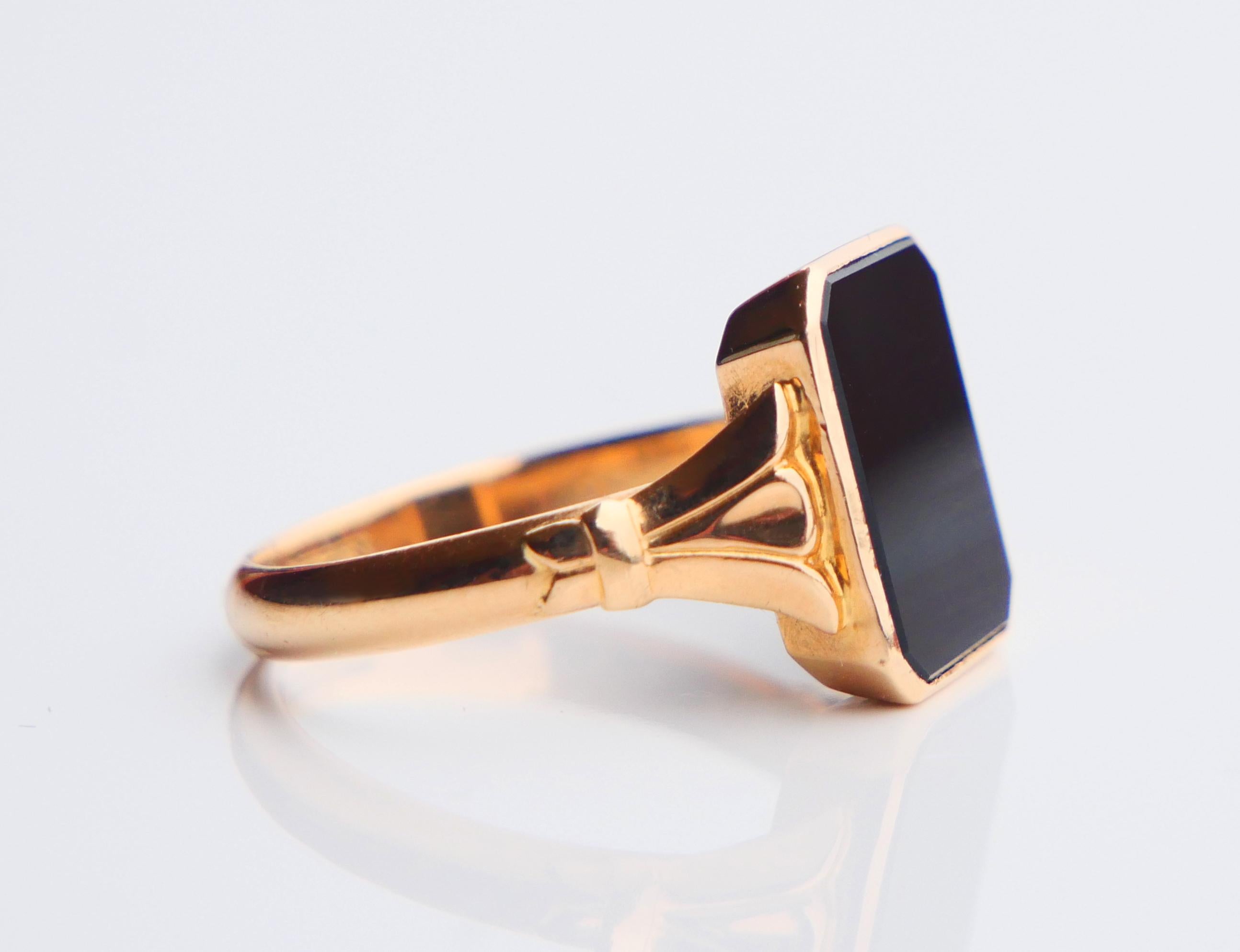 Anello Signet Men 1950  Onice naturale ct in oro massiccio 18K Ø 9,75 US / 5,51gr in vendita 6