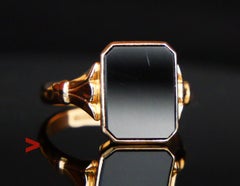 Anello Signet Men 1950  Onice naturale ct in oro massiccio 18K Ø 9,75 US / 5,51gr