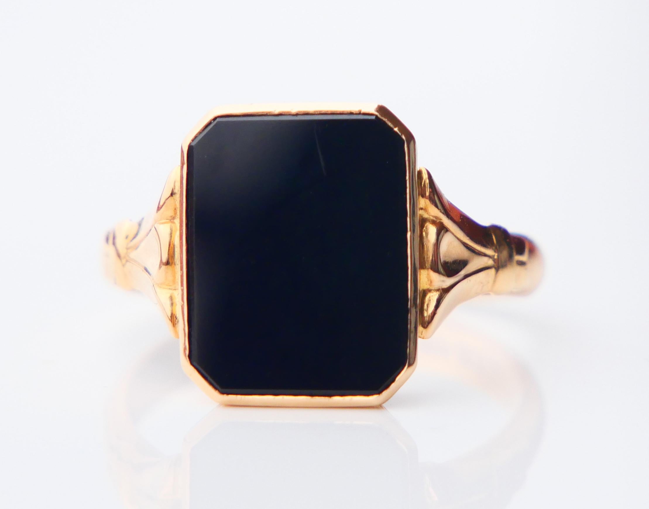 Anello Signet Men 1950  Onice naturale ct in oro massiccio 18K Ø 9,75 US / 5,51gr in vendita 3