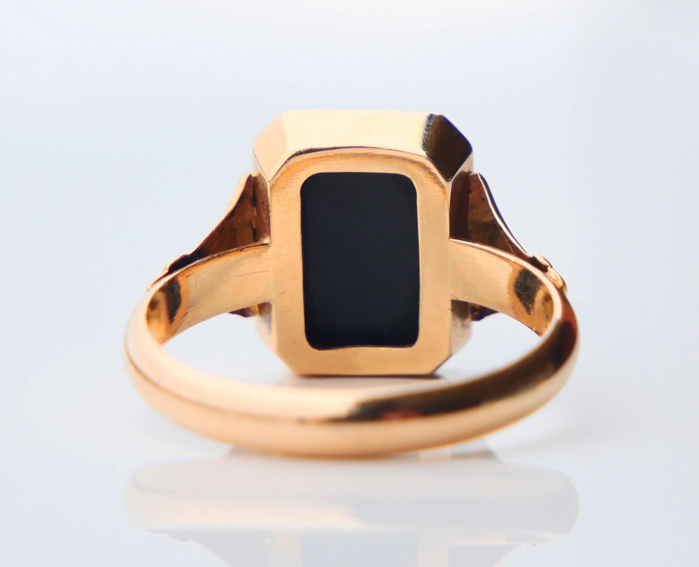 Anello Signet Men 1950  Onice naturale ct in oro massiccio 18K Ø 9,75 US / 5,51gr in vendita 4
