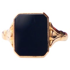 Anello Signet Men 1950  Onice naturale ct in oro massiccio 18K Ø 9,75 US / 5,51gr
