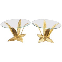 1950 Solid Brass Round Coffee Tables, All Original in Perfect Condition