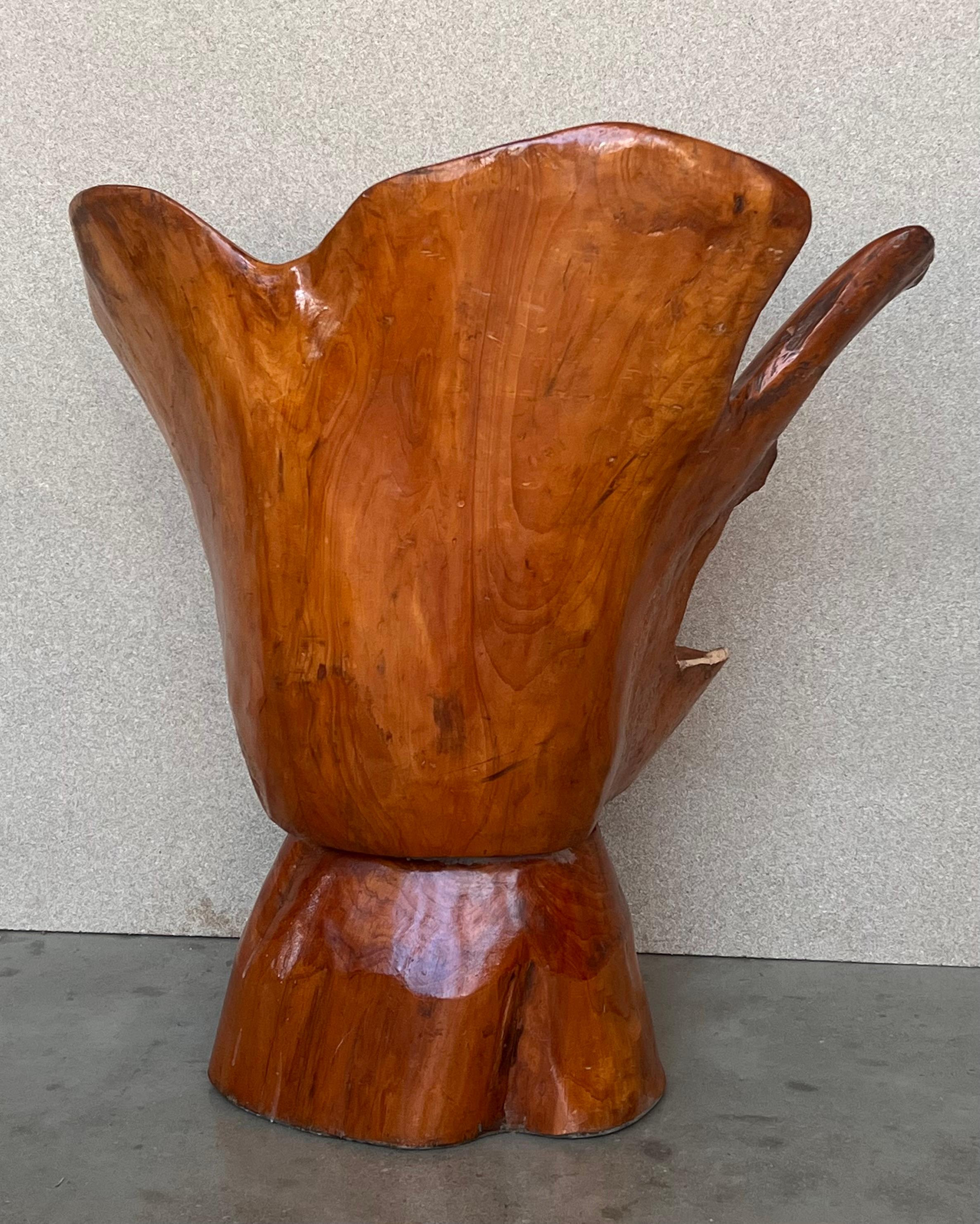 Mid-Century Modern 1950 Solid Wood Swivel Armchair or Side Chair