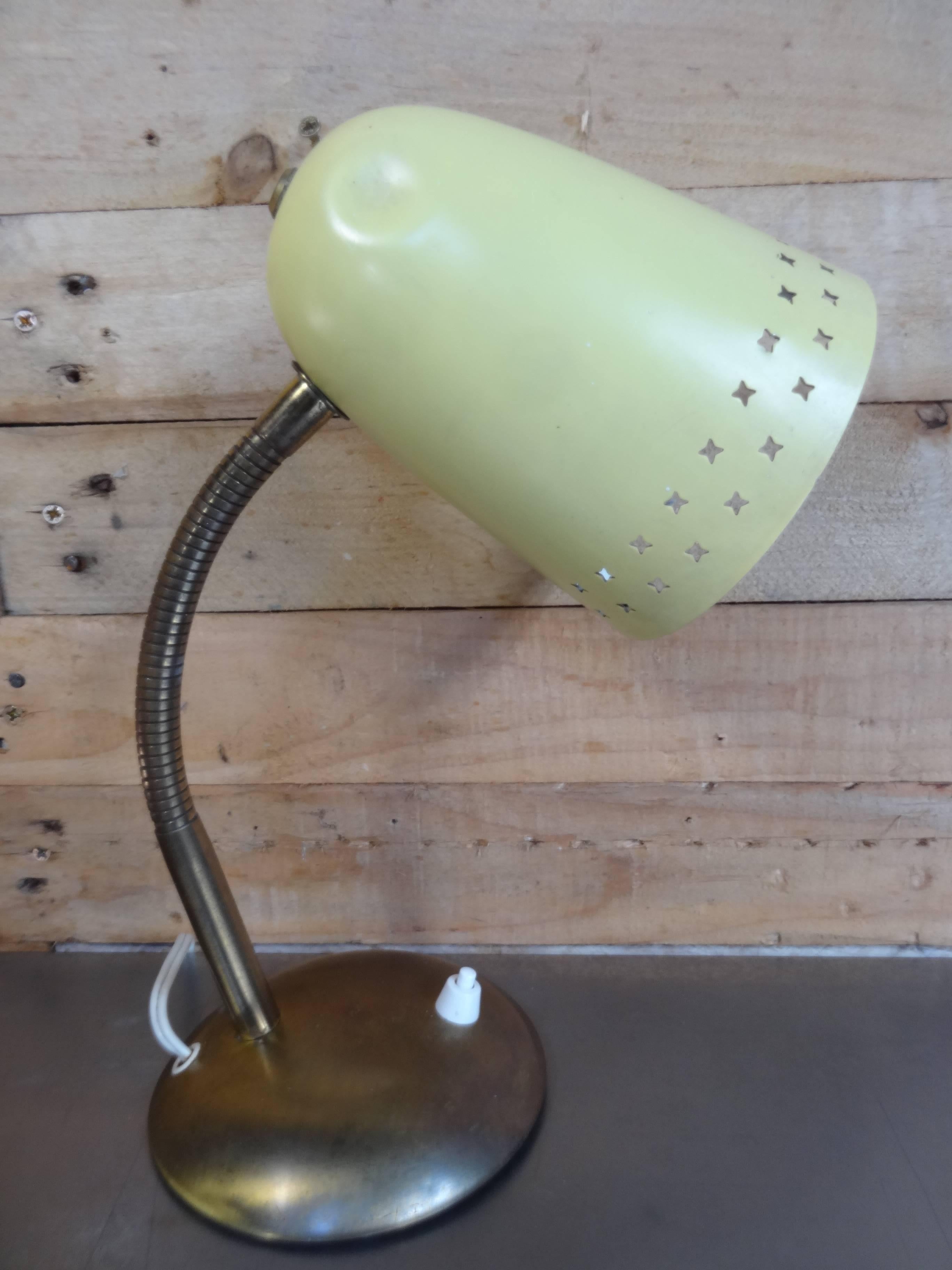 French Sought after Vintage Yellow Mathieu Mategot Table or Desk Light, 1950 For Sale