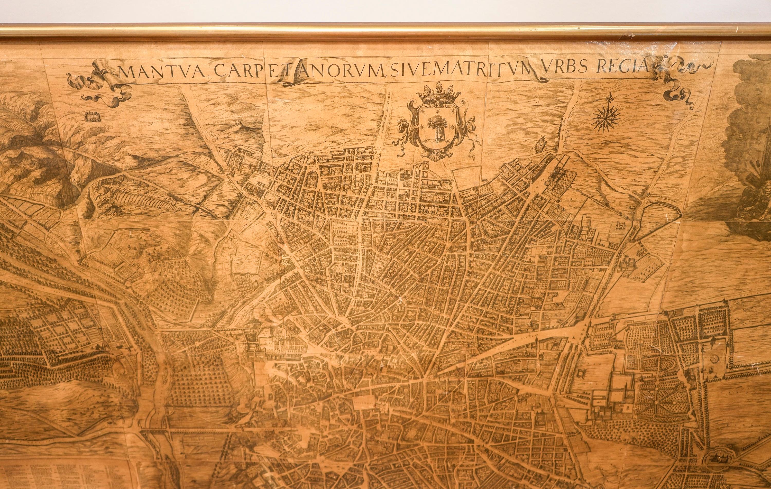 1950 Spanish Cartographic Copy of Pedro Texeira Map of Madrid of 17th Century In Good Condition In Valladolid, ES