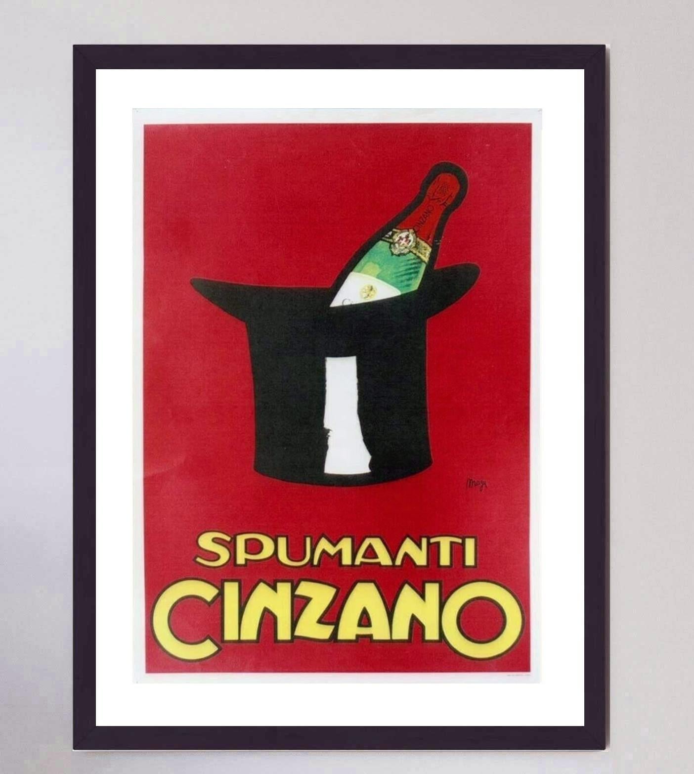 1950 Spumanti Cinzano Original Vintage Poster In Good Condition For Sale In Winchester, GB