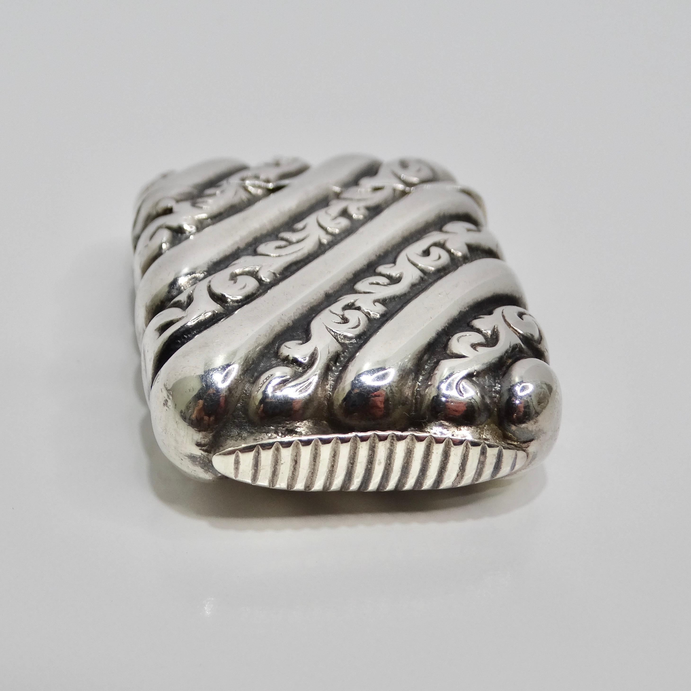 1950 Sterling Silver Matchbox Pendent In Excellent Condition For Sale In Scottsdale, AZ