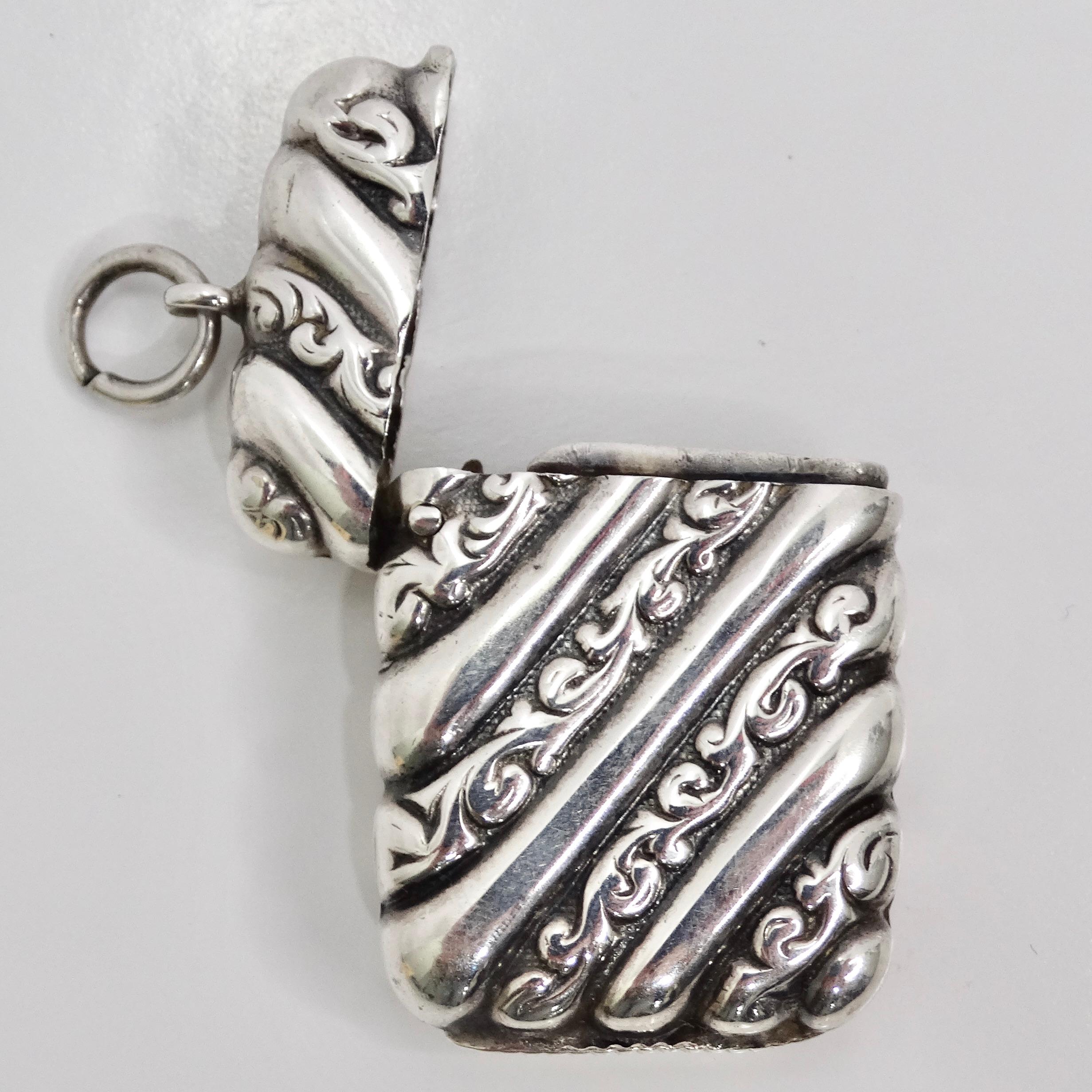 1950 Sterling Silver Matchbox Pendent For Sale 1