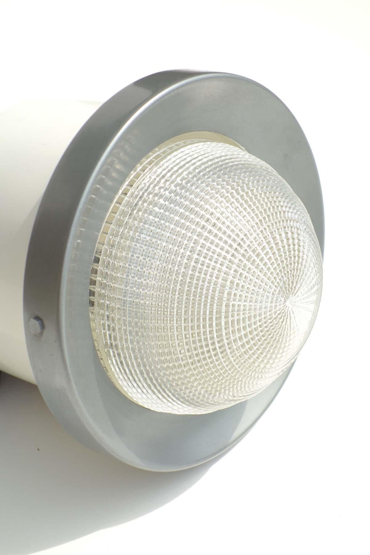 Mid-Century Modern 1950s Stilnovo Italian Design 50s Metal Glass Spotlight Lamp For Sale