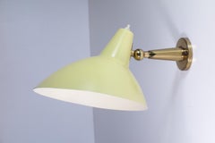 1950 Stilnovo MidCentury Italian Design Giallo Metallo Ottone Lampada da parete regolabile