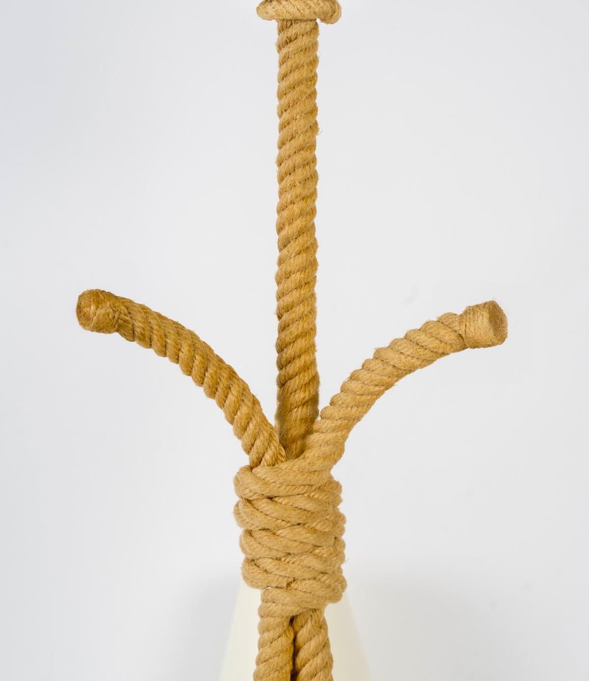French 1950 Rope Chandelier by Adrien Audoux & Frida Minet