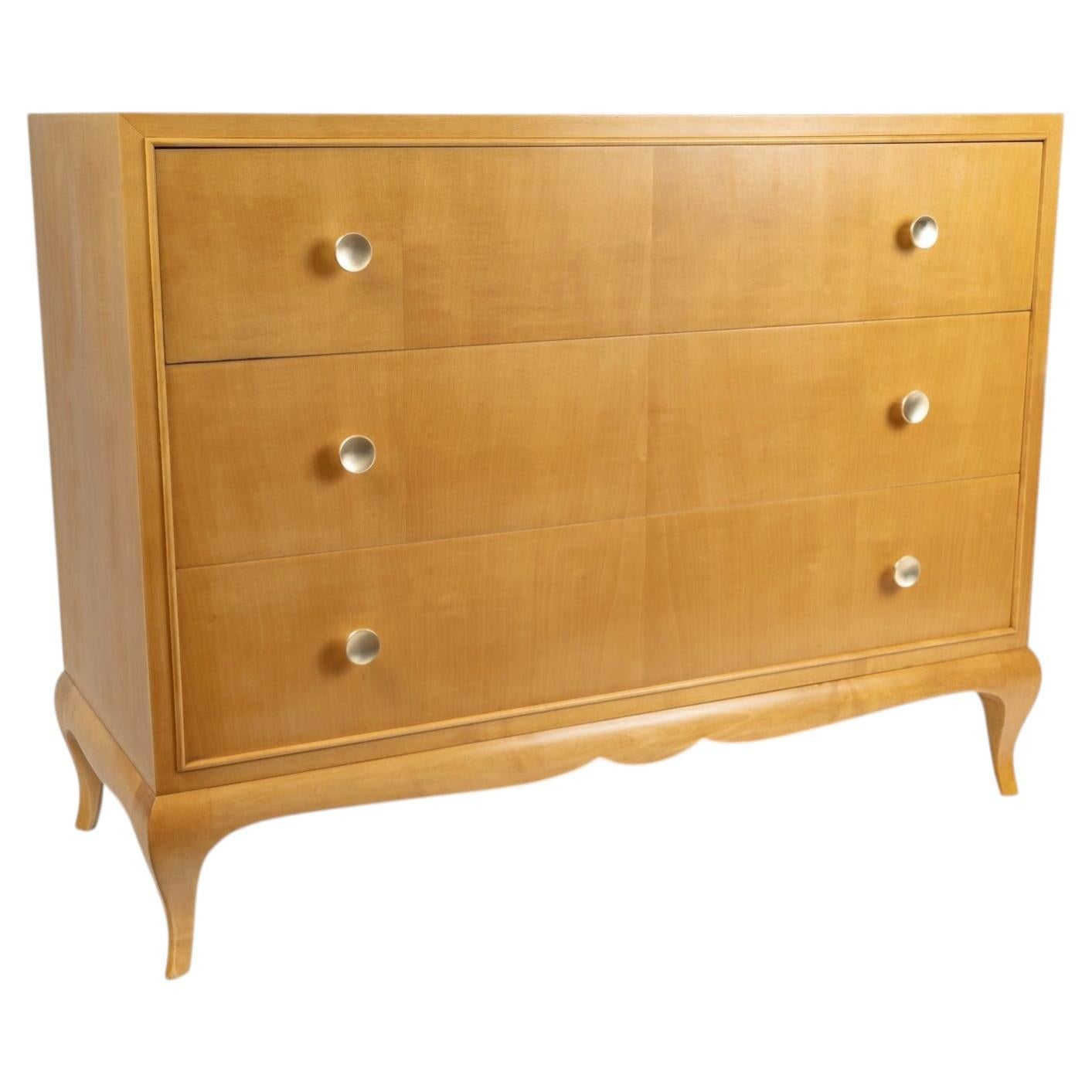 1950 Sycamore chest of drawers by René Prou For Sale