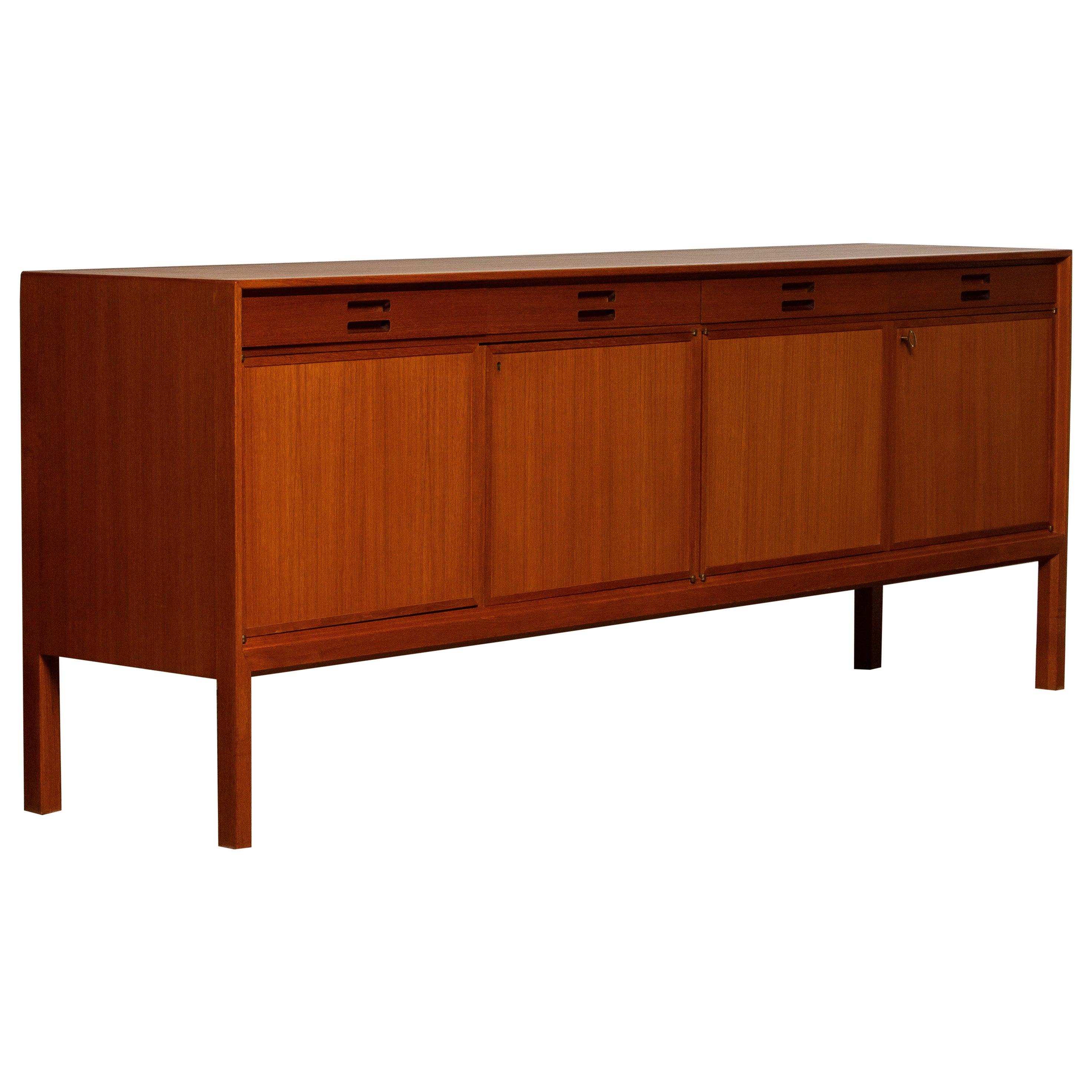 Scandinavian Modern 'PAIR' Teak Sideboards Credenzas Designed by Bertil Fridhagen for Bodafors 1950.