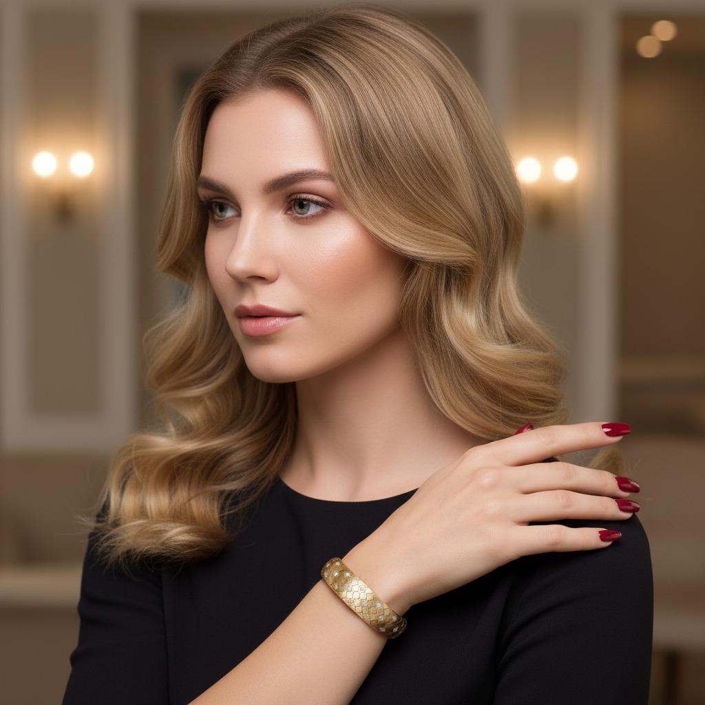 Art Deco 1950 Tiffany & Co. Diamond Bracelet 18k Yellow Gold For Sale