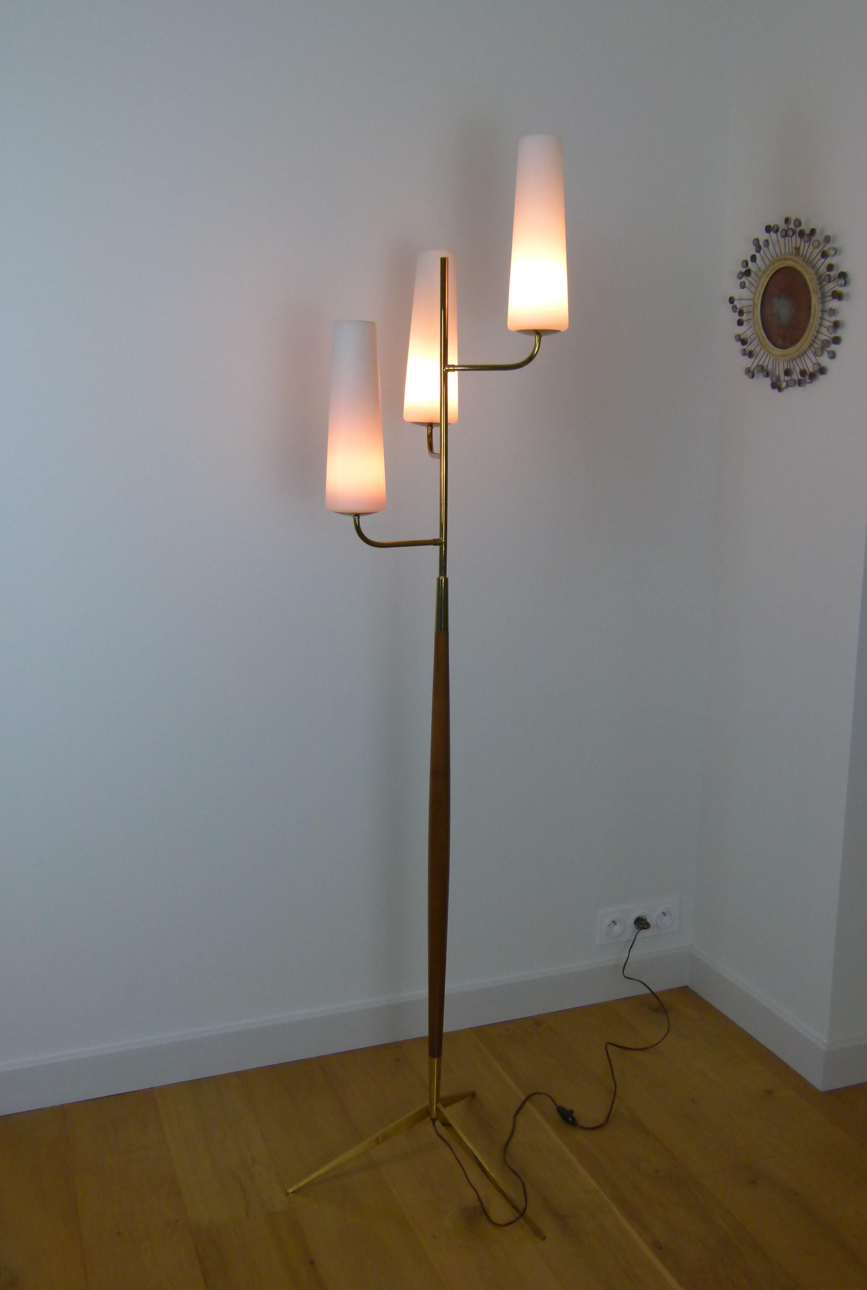 1950 Triple Lighting Floor Lamp by Maison Lunel 3