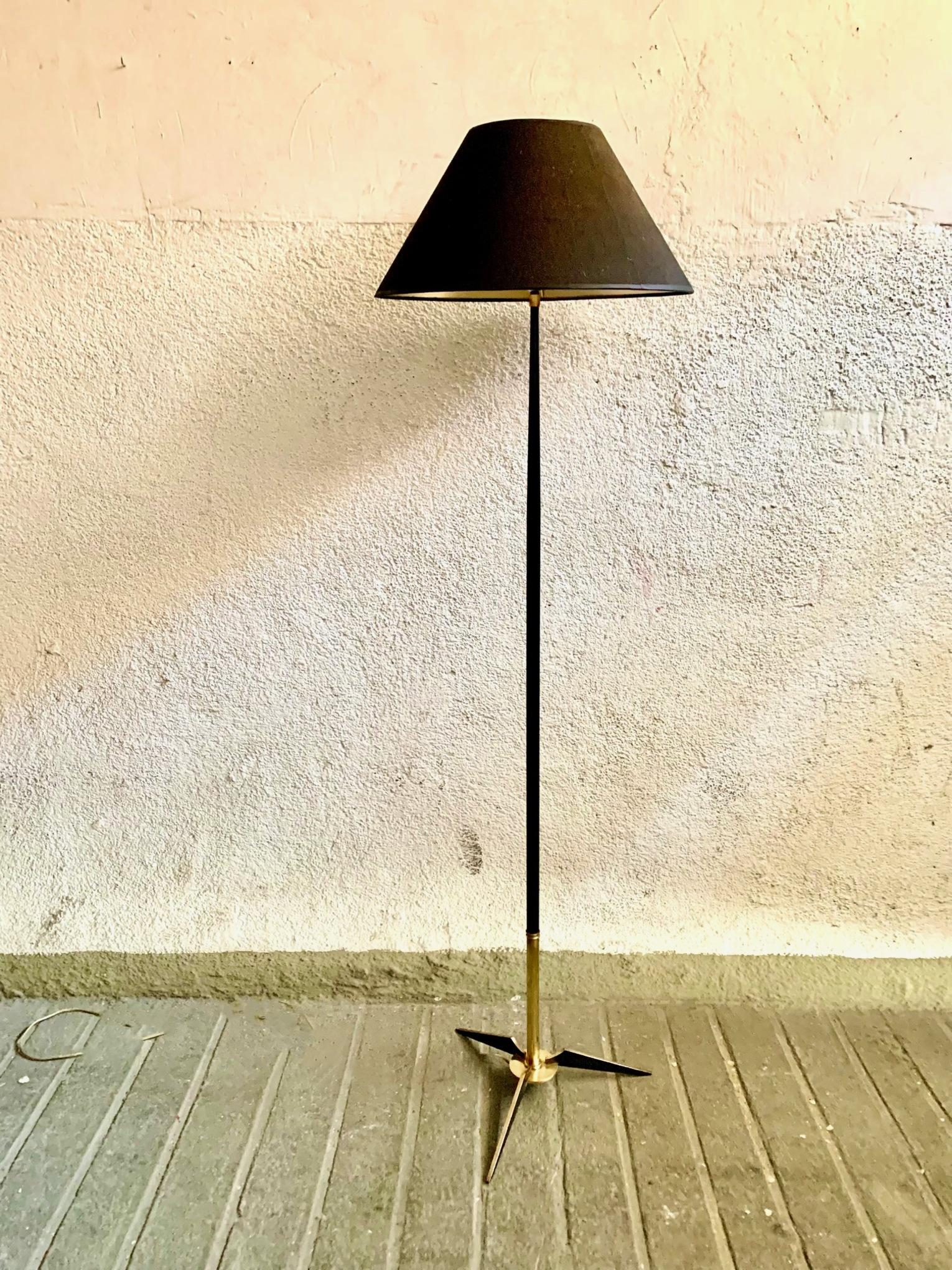 1950 Tripod Vintage Floor Lamp by Maison Arlus For Sale 3