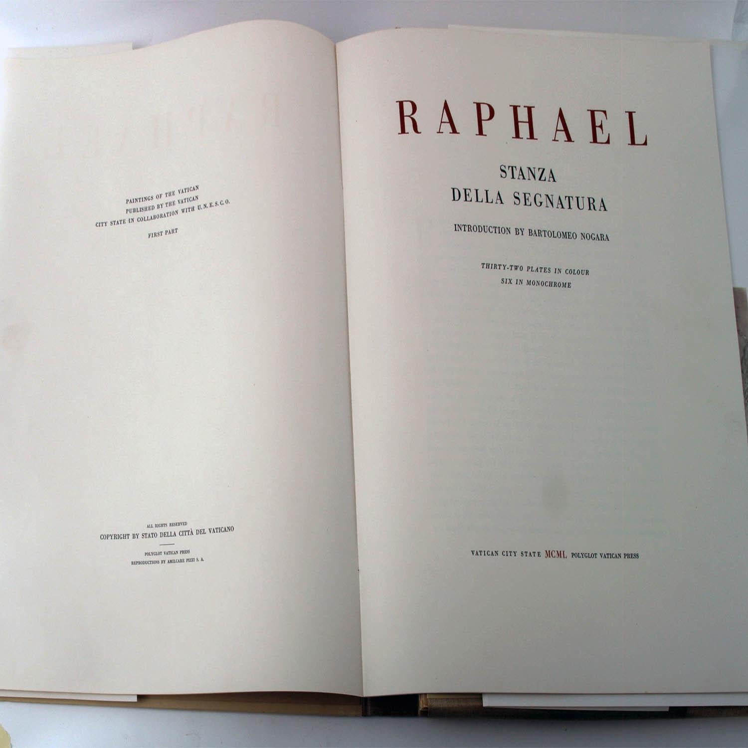 Pressé Livres Uniques de 1950 Stanza Della Segnatura par Raphaël Imprimé par Pope Pius XII en vente