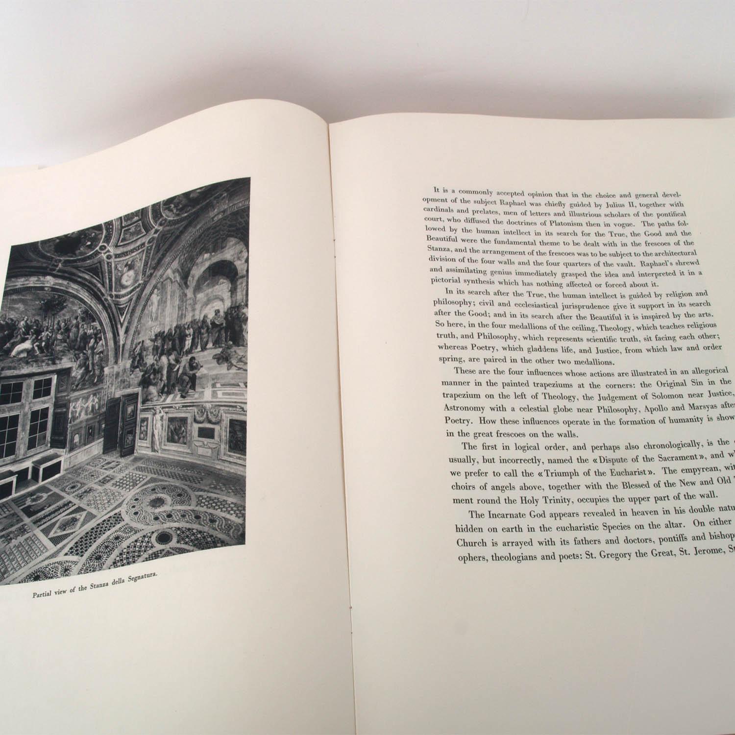 20th Century 1950 Uniques Books Stanza Della Segnatura by Raphael Printed by Pope Pius XII For Sale