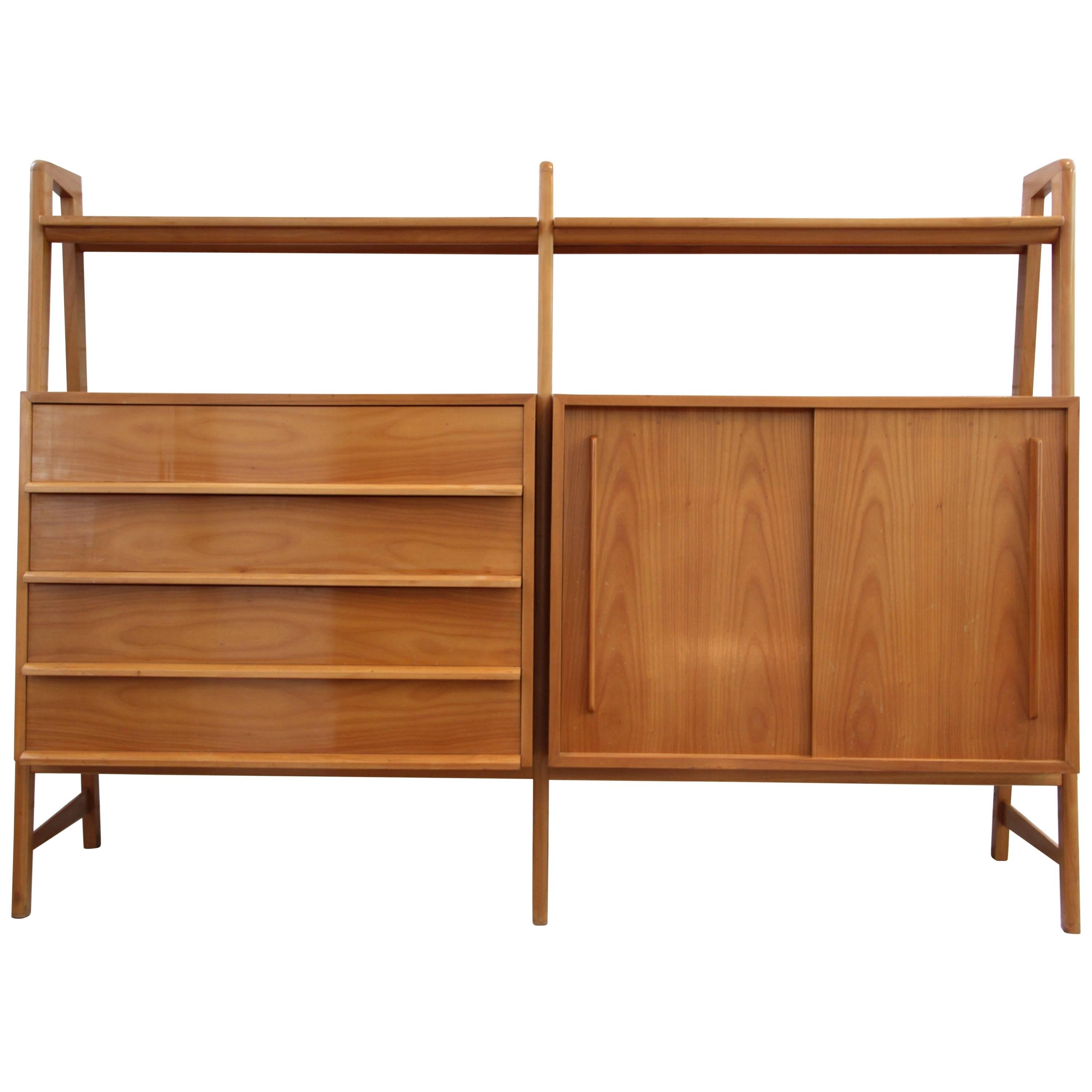 1950 Unusual Asymmetrical Maple Chest of Drawers For Sale