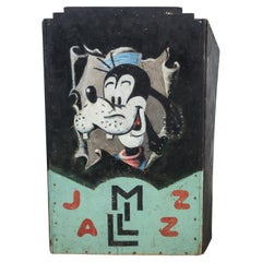 1950 Vintage Folk Art of Vintage Band Stand Hand Painted Goofy Jazz Music Stand