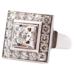 1950 Used diamonds ring in platinum