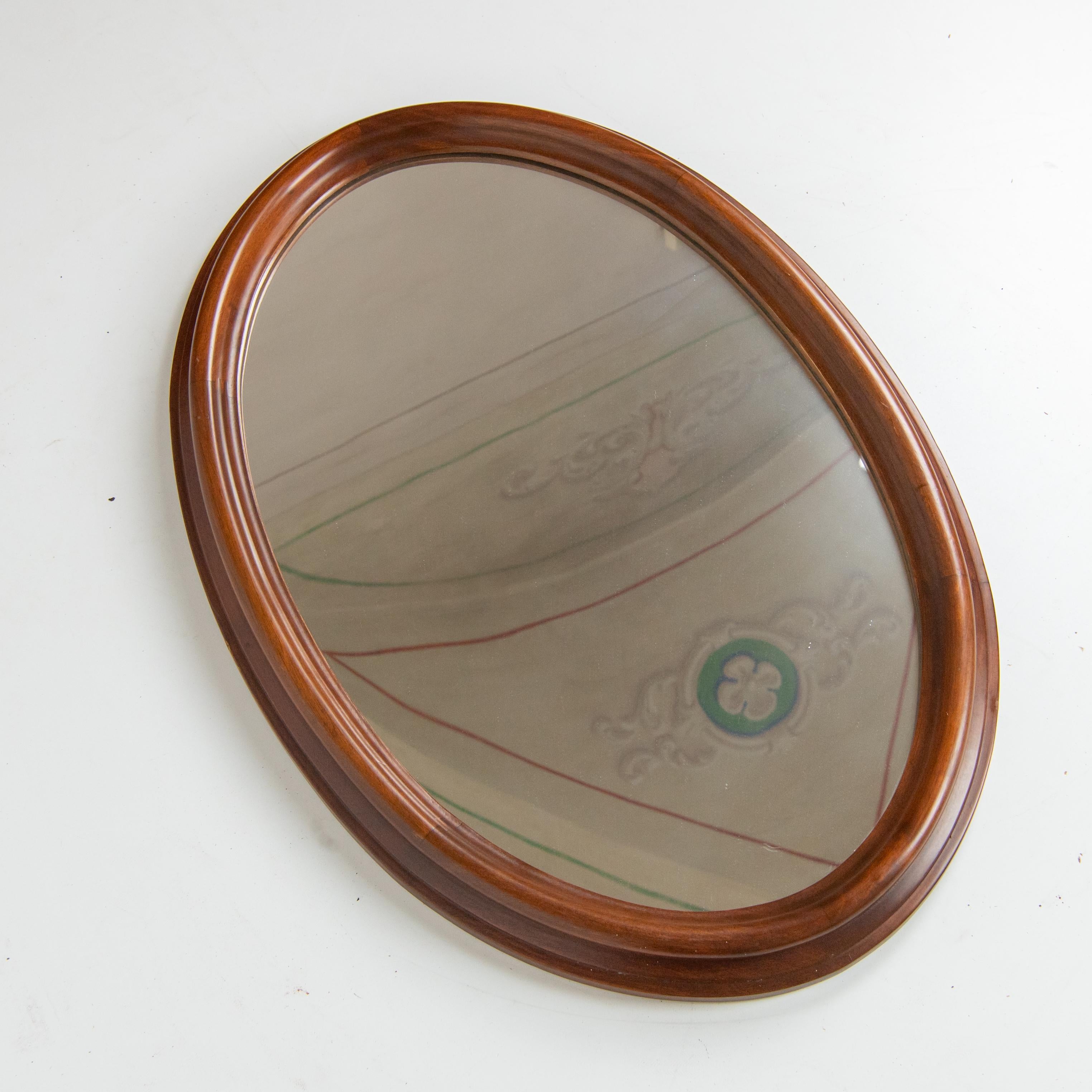  Vintage wood Mirror, Wallnut, Italy 1950s In Good Condition In Ceglie Messapica, IT