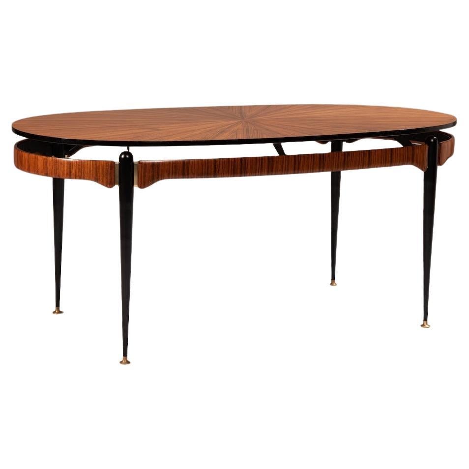 1950 Osvaldo Borsani Walnut Wood Table L 175cm