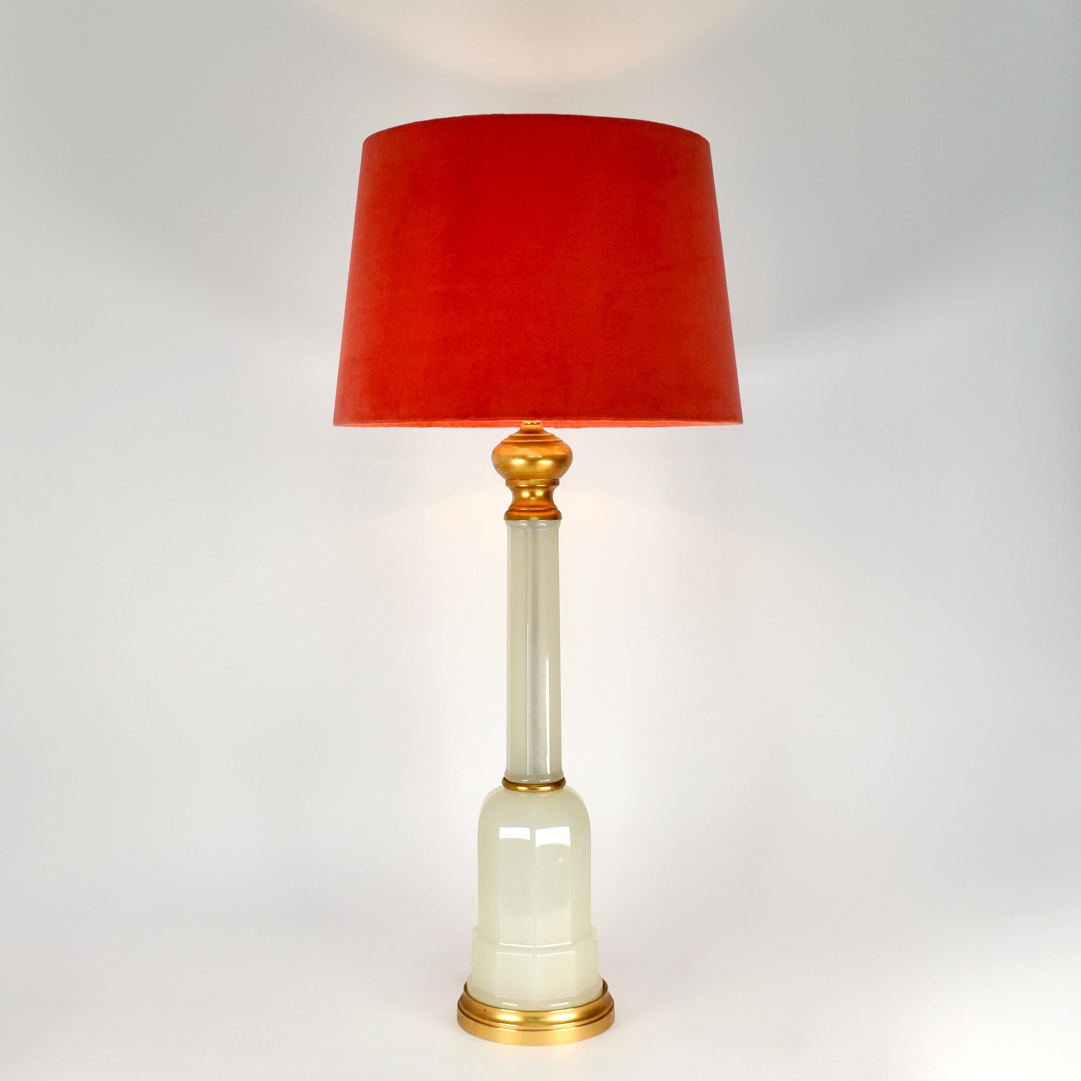 Italian 1950s Opaline Table Lamp by Cenedese Murano For Sale