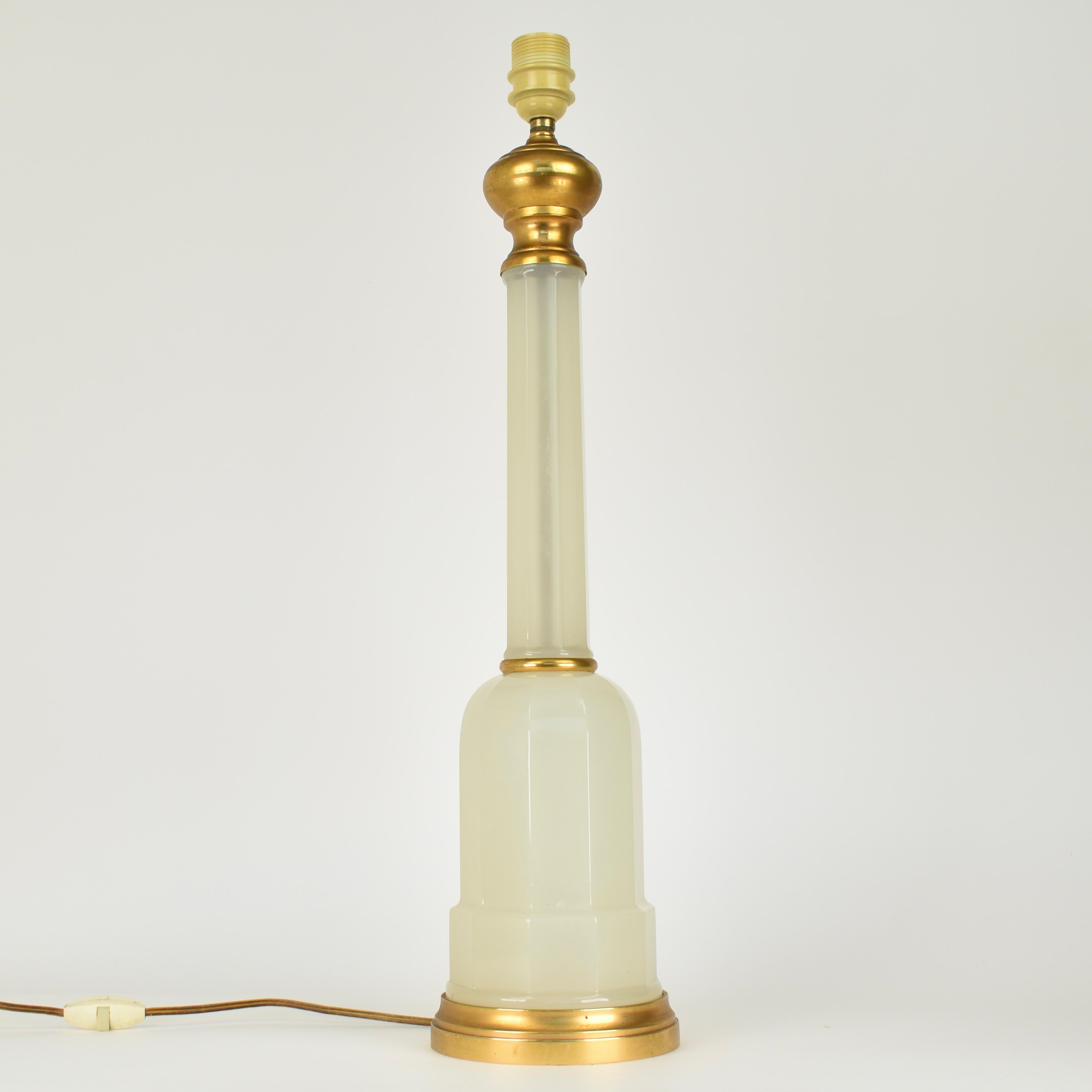 Murano Glass 1950s Opaline Table Lamp by Cenedese Murano For Sale