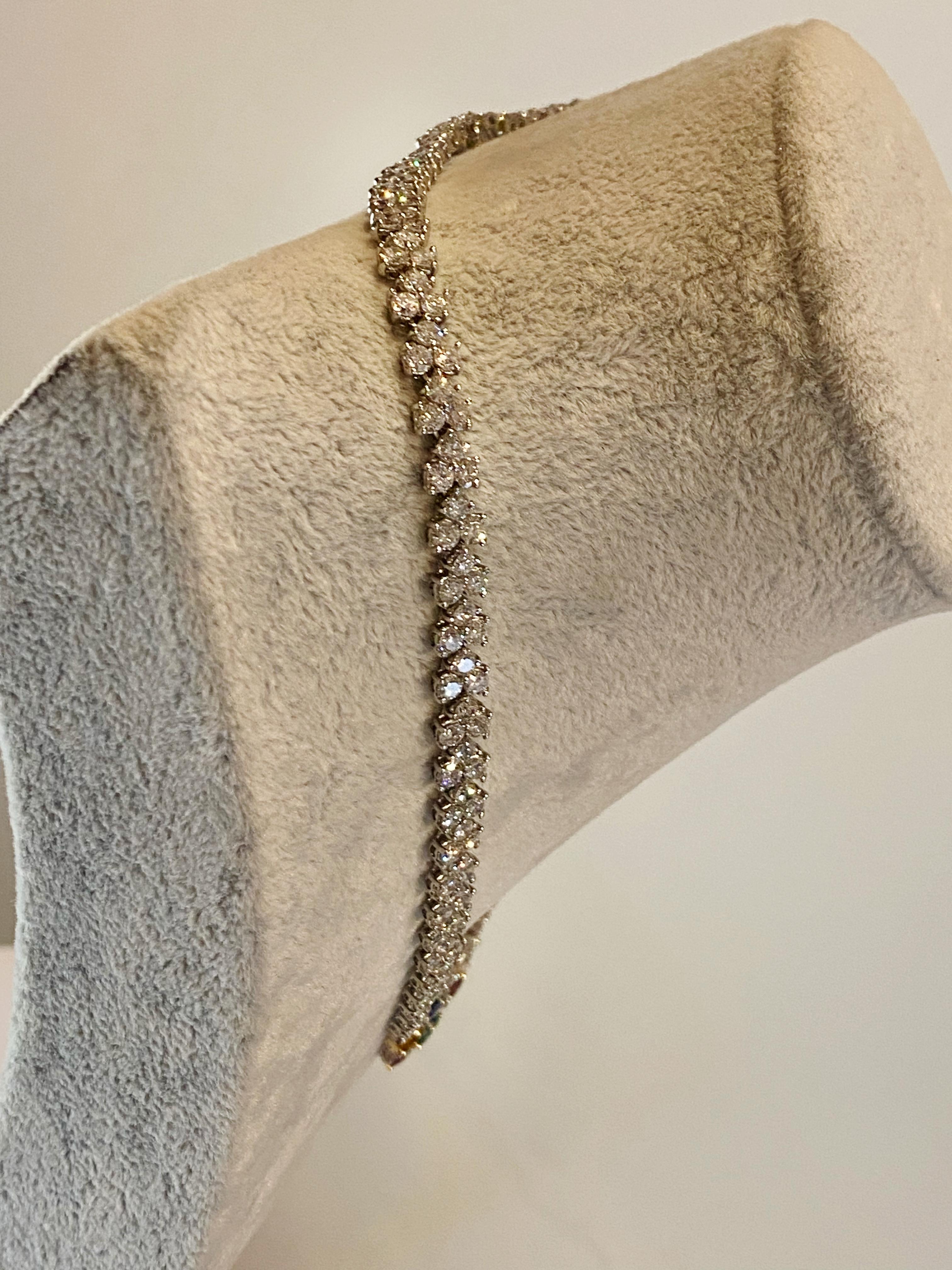 19.50ct Natural Diamond (x 220) & Coloured Precious Gems Eternal Tennis Necklace 3