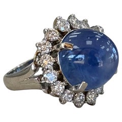 19.50ct Saphir étoilé Bague de cocktail en platine