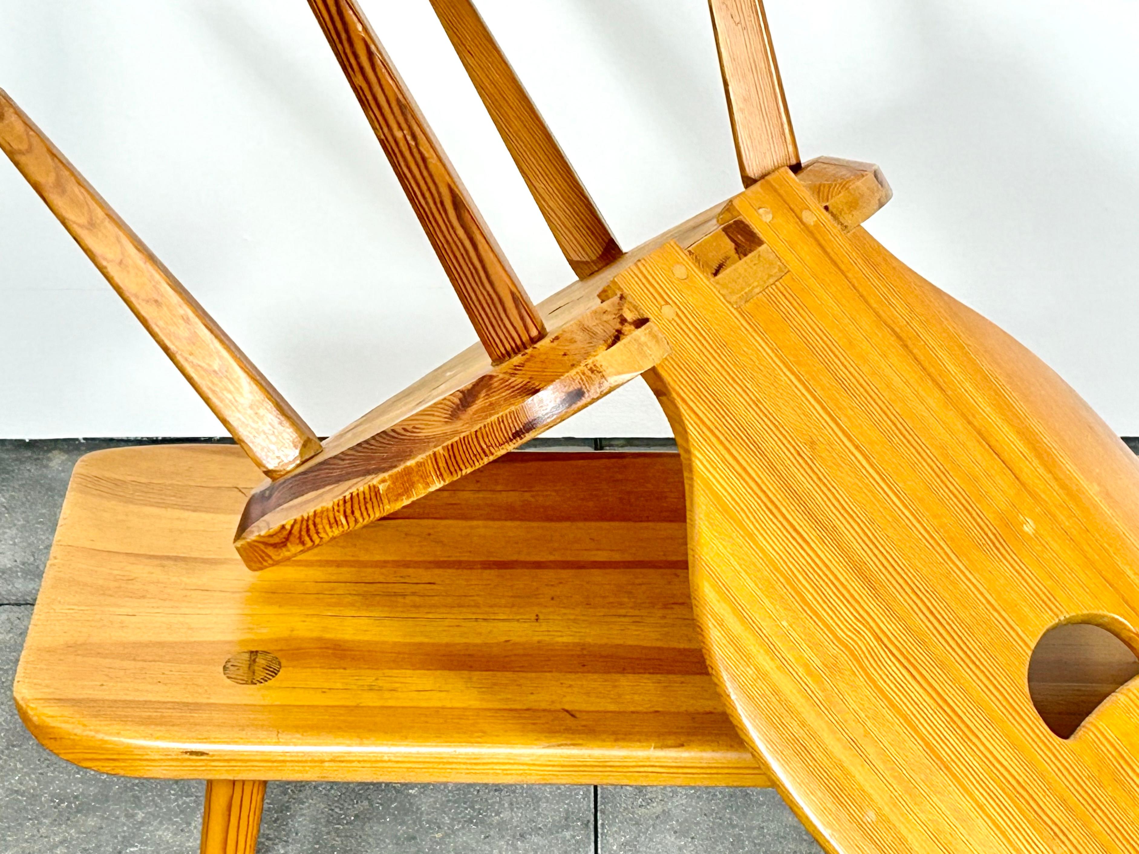 1950ies Solid Pine Chairs Designed by Carl Malmsten for Svensk Fur For Sale 5