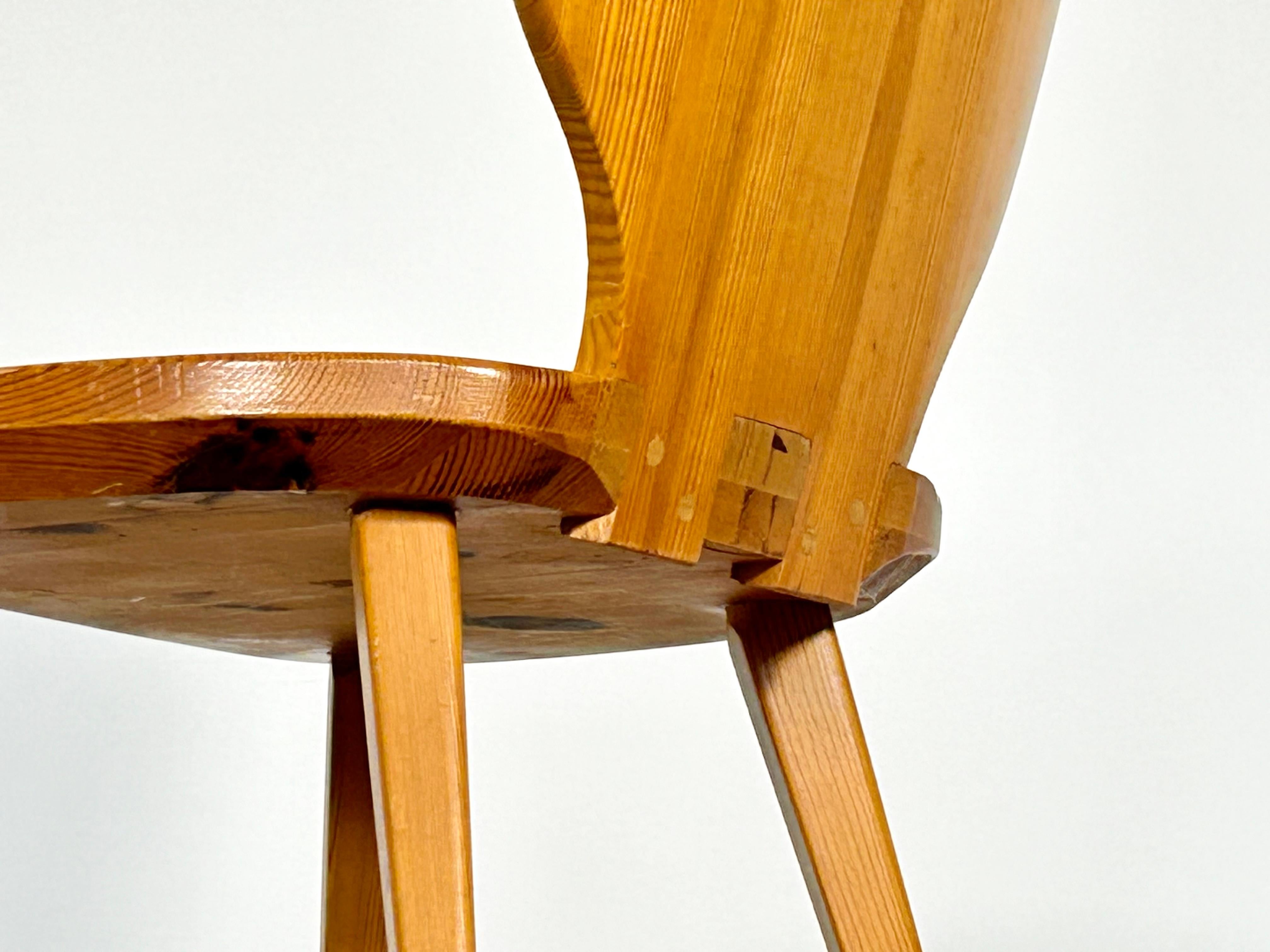 1950ies Solid Pine Chairs Designed by Carl Malmsten for Svensk Fur For Sale 2