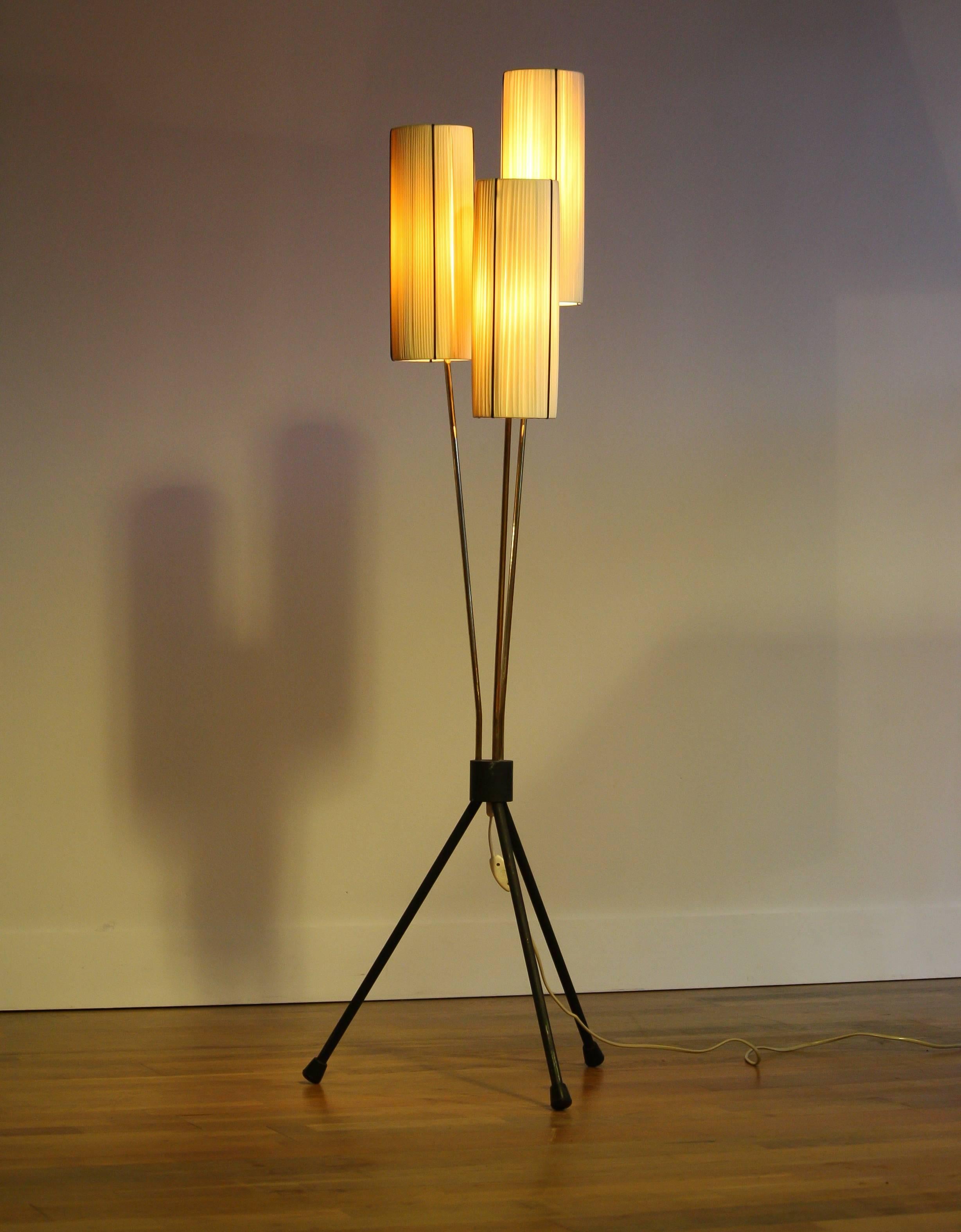 1950s, Beautiful Three-Light Swedish Floor Lamp In Excellent Condition In Silvolde, Gelderland