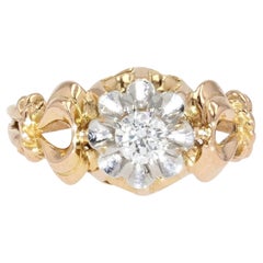 1950s 0, 30 Carat Diamond 18 Karat Yellow Gold Solitaire Ring