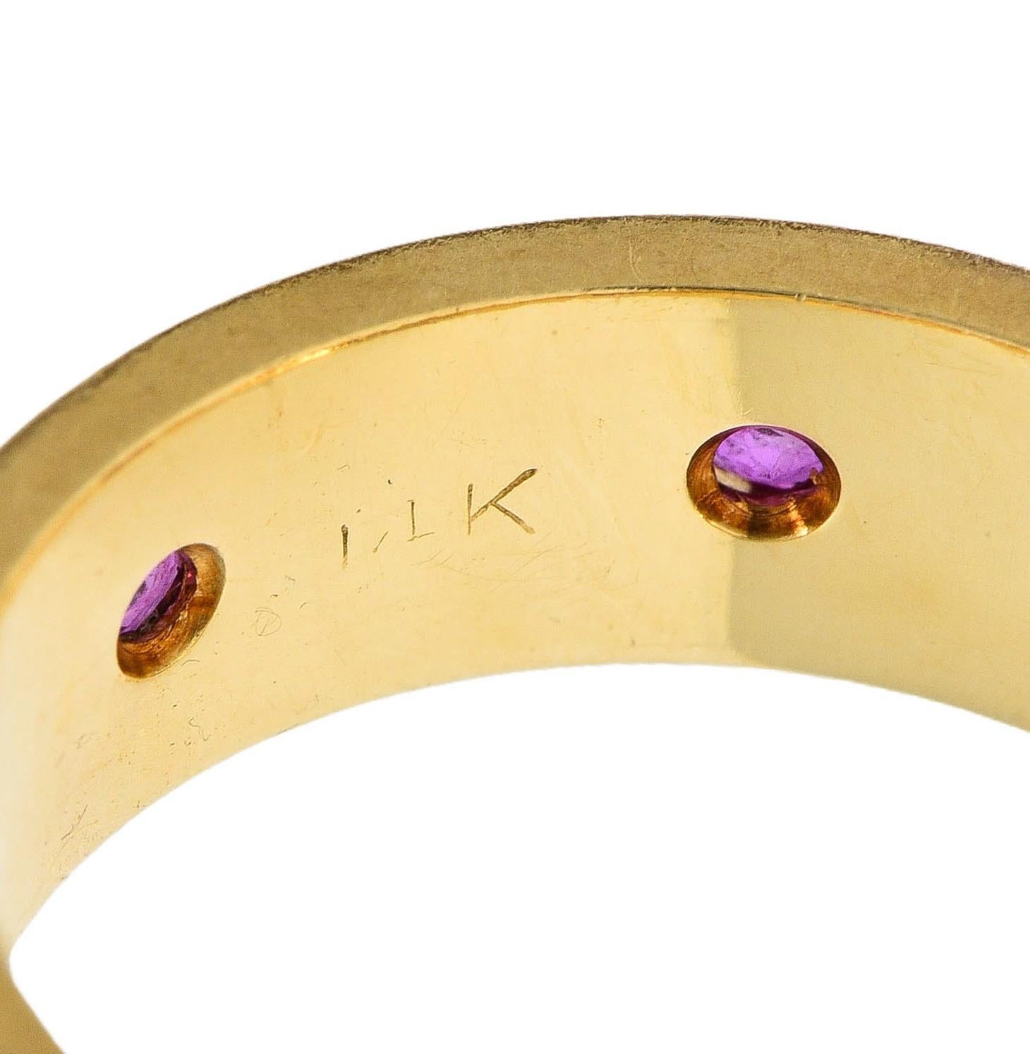 1950's 0.52 CTW Ruby 14 Karat Two-Tone Gold Vintage Floral Band Ring 2