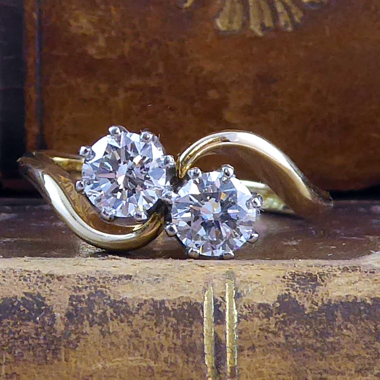 two diamond twist engagement rings