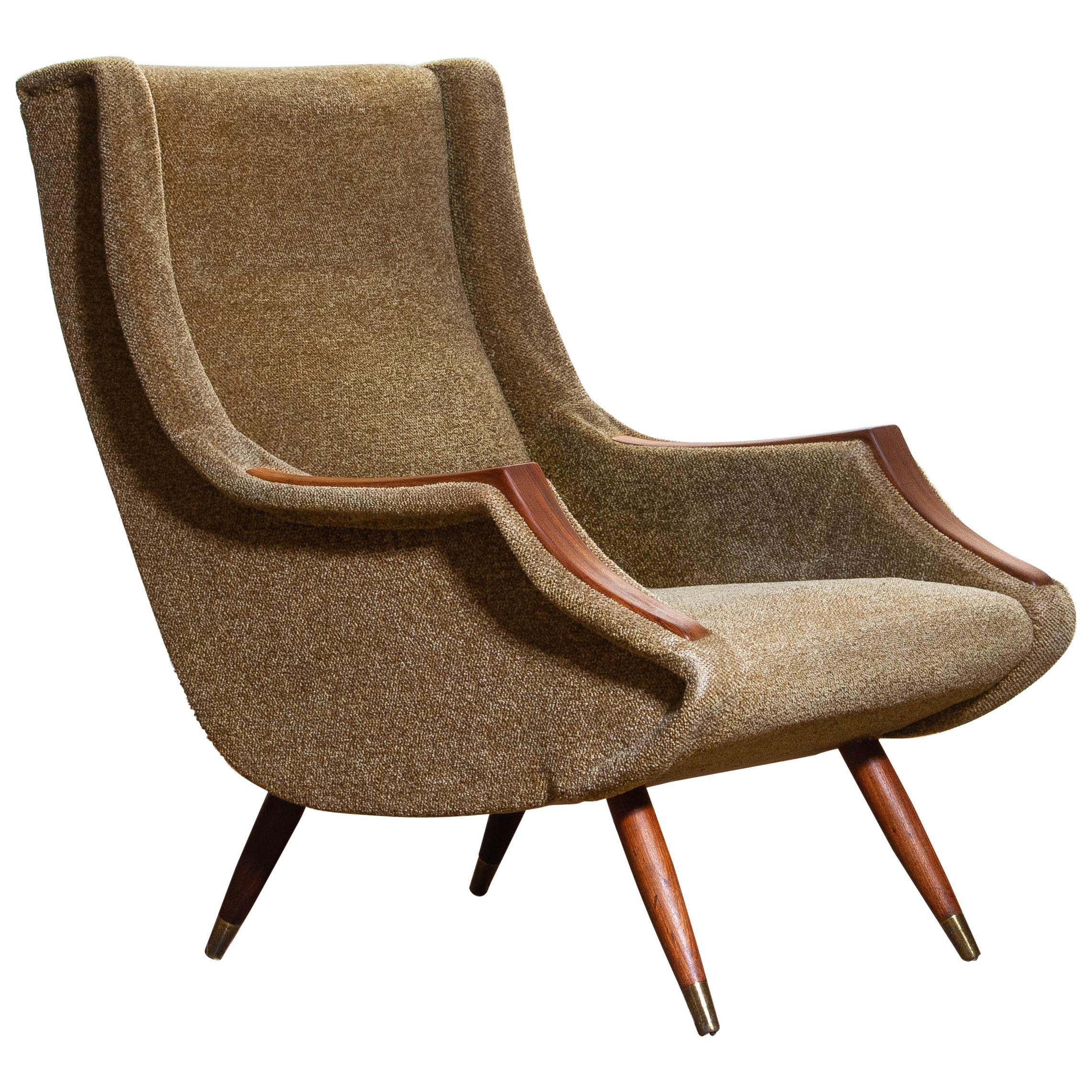 Mid-Century Modern 1950s, 1 Italian Lounge Club Chair by Aldo Morbelli for Isa Bergamo