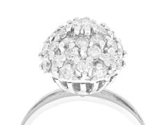 Art Deco Style 1.07 Carat Diamond and White Gold Cluster Ring