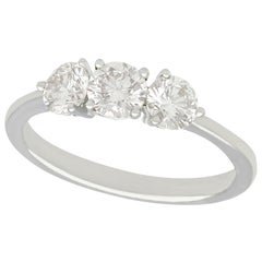 1950s 1.19 Carat Diamond and White Gold Trilogy Engagement Ring