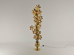 1950s 13 Lights Solid Brass Floor Lamp , USA