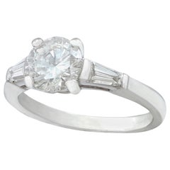 1950s 1.32 Carat Diamond and Platinum Solitaire Ring