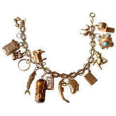 1950s 14 Karat Charm Bracelet